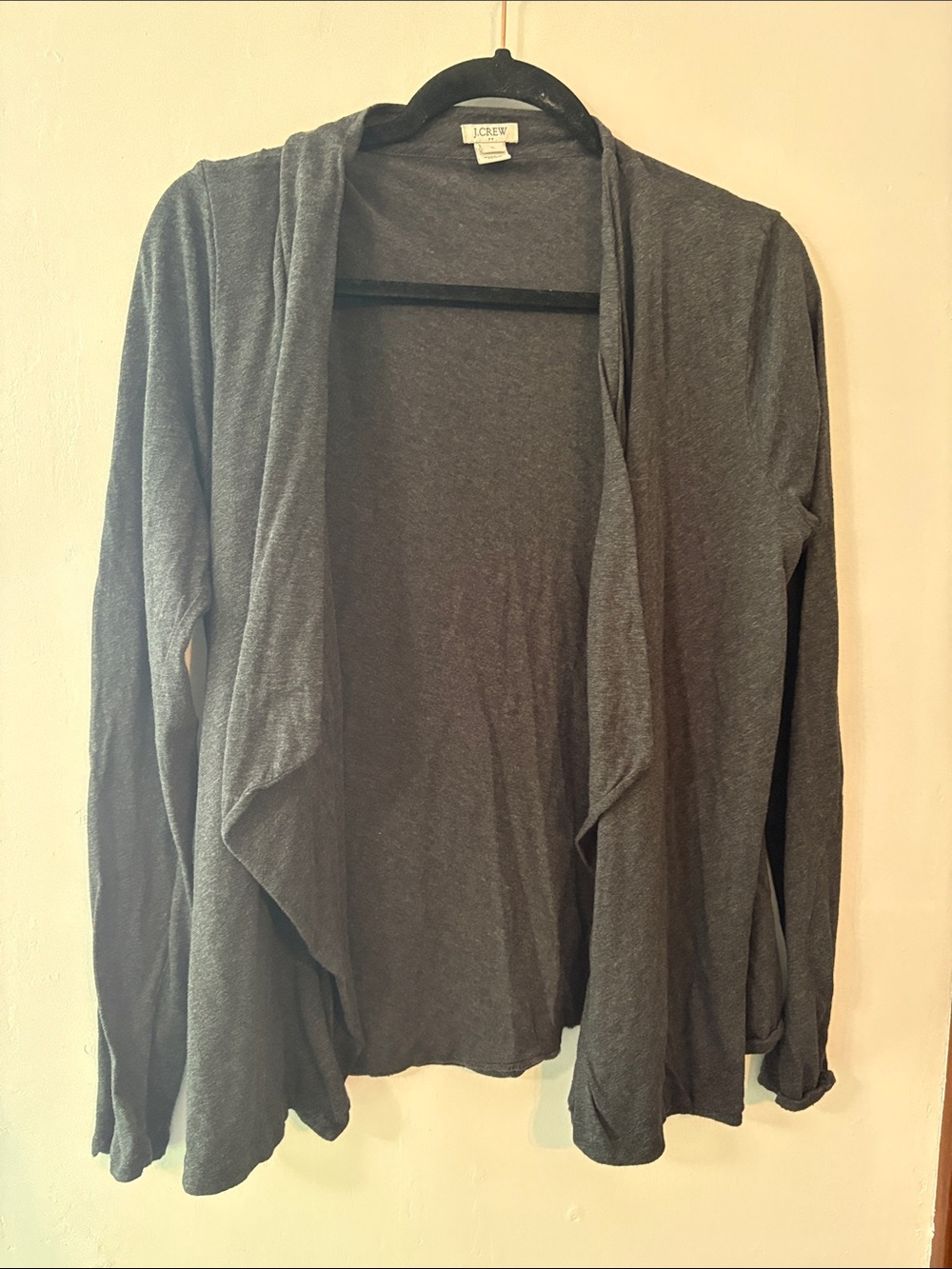 J. Crew Dark Charcoal Open Draped Cardigan - Picture 5 of 5